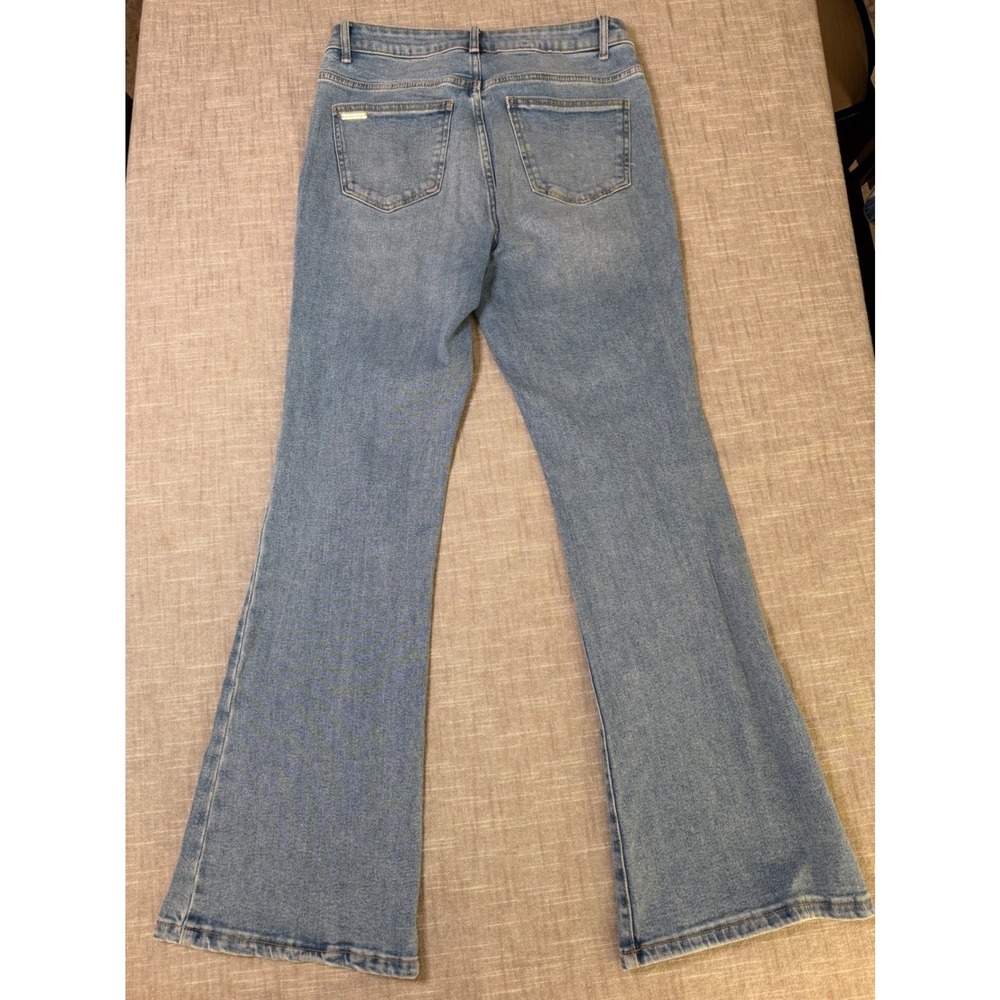 Michael Kors Womens Light Wash Button Fly Flare Jeans High Rise Size 8 - Picture 12 of 14